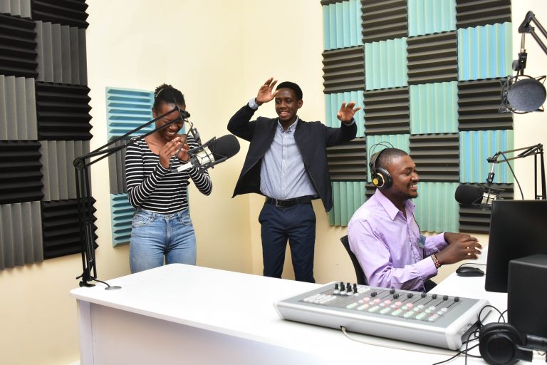 Jounalism Students at the UNC Radio studio