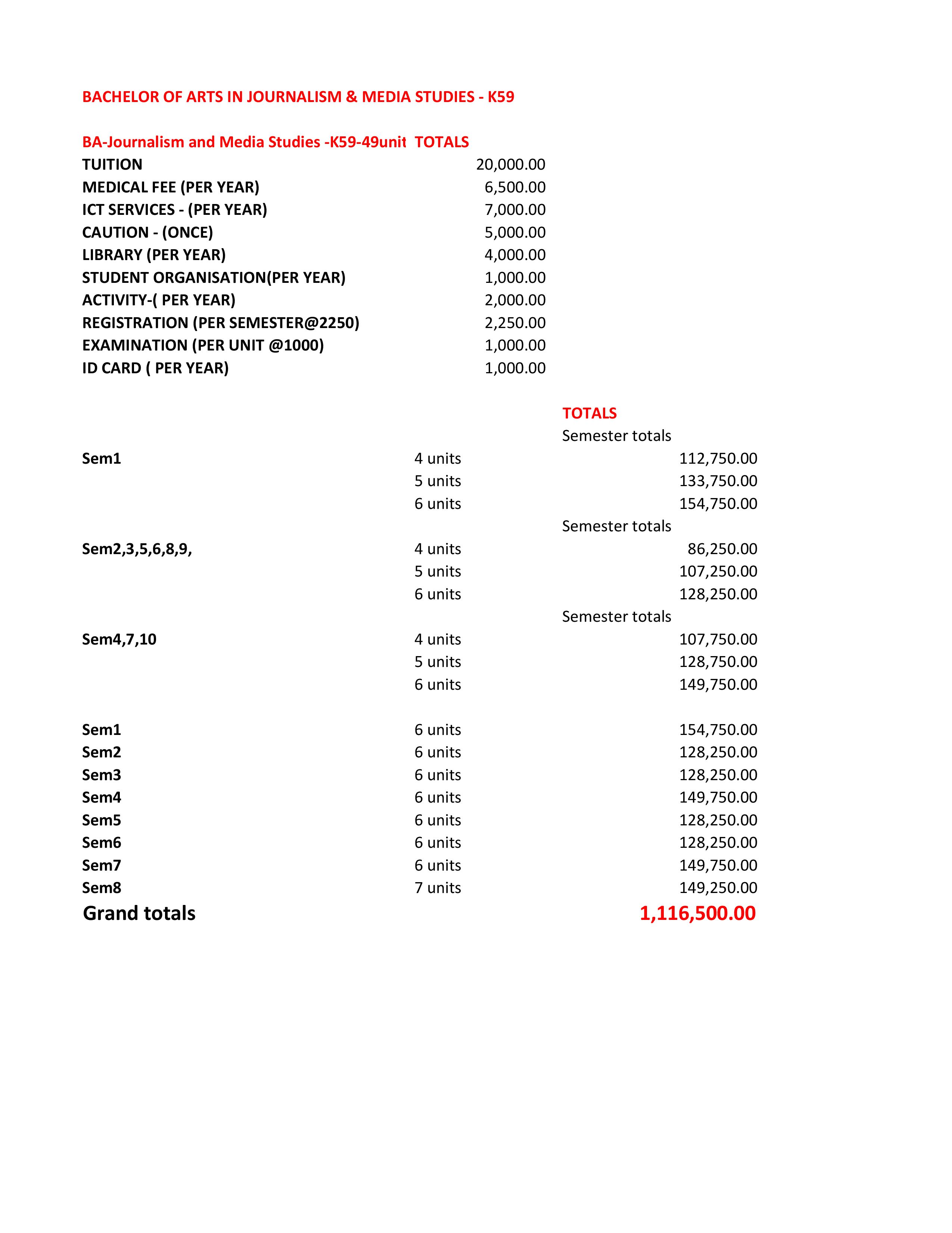 K59 BA JAMS NEW FEES STRUCTURE