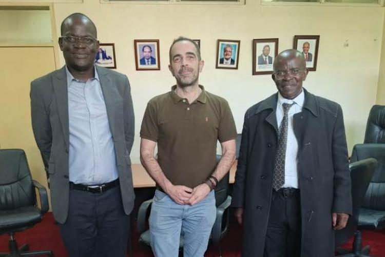 Prof. Silas Odongo Oriaso gives a courtesy call to the Dean of the Faculty of Arts and Social Sciences.