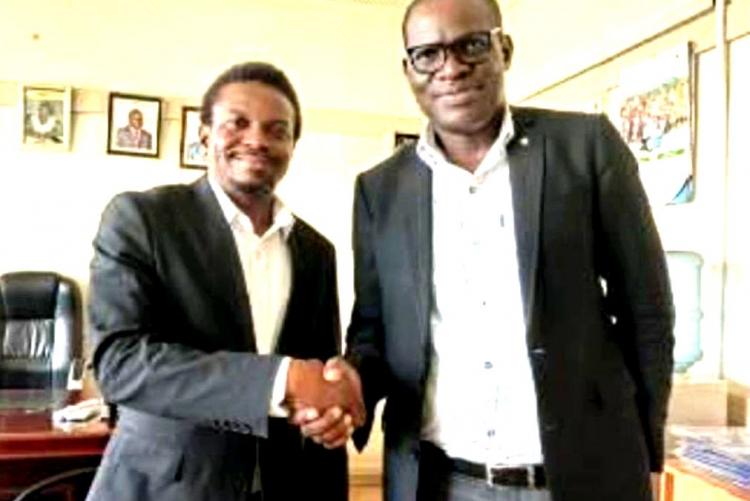 Prof. Etse Sikanku from the University of Media, Arts and Communication, Ghana pays a courtesy call to the Prof. Silas Odongo Oriaso Chairman, Department of Journalism and Mass Communication