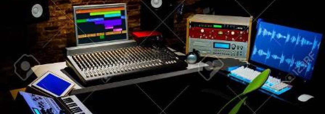 Digital recording equipment in a studio.